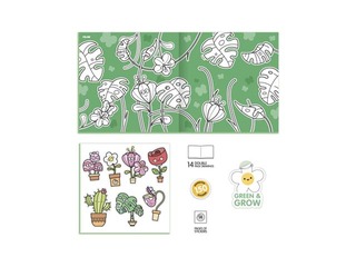 Krāsojamā grāmata ar uzlīmem Milan, Green & Grow