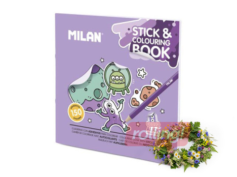 Krāsojamā grāmata ar uzlīmem Milan, Alien Invasion + Līgo dāvana!