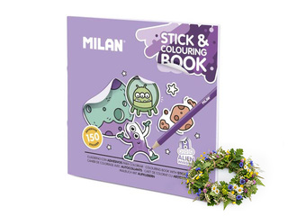 Krāsojamā grāmata ar uzlīmem Milan, Alien Invasion + Līgo dāvana!