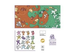 Krāsojamā grāmata ar uzlīmem Milan, Alien Invasion