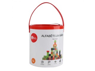 Game Alphabet and words, wooden blocks