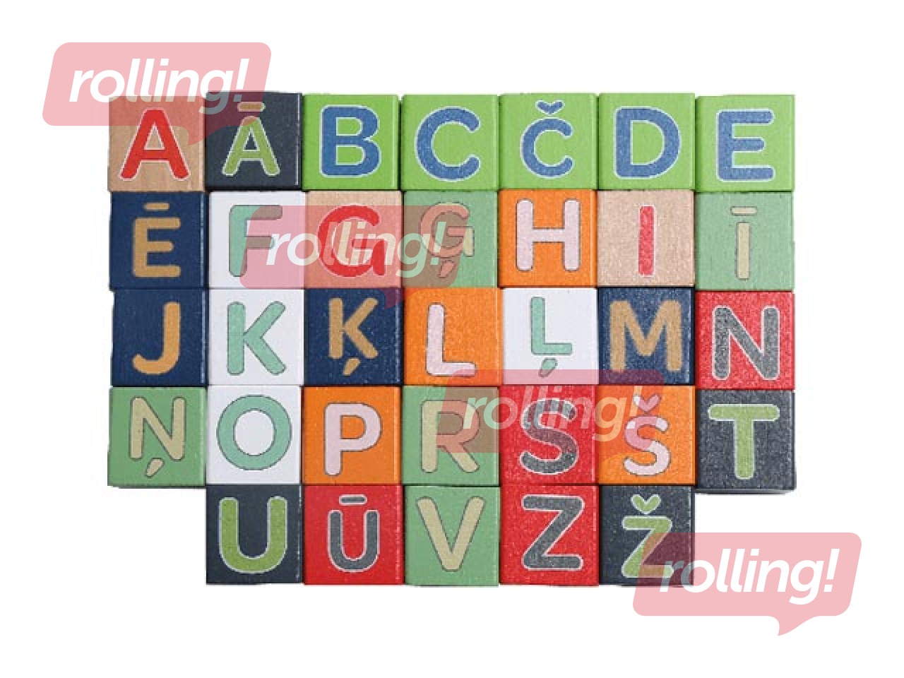 Spēle Alfabēts un vārdi, koka klucīši