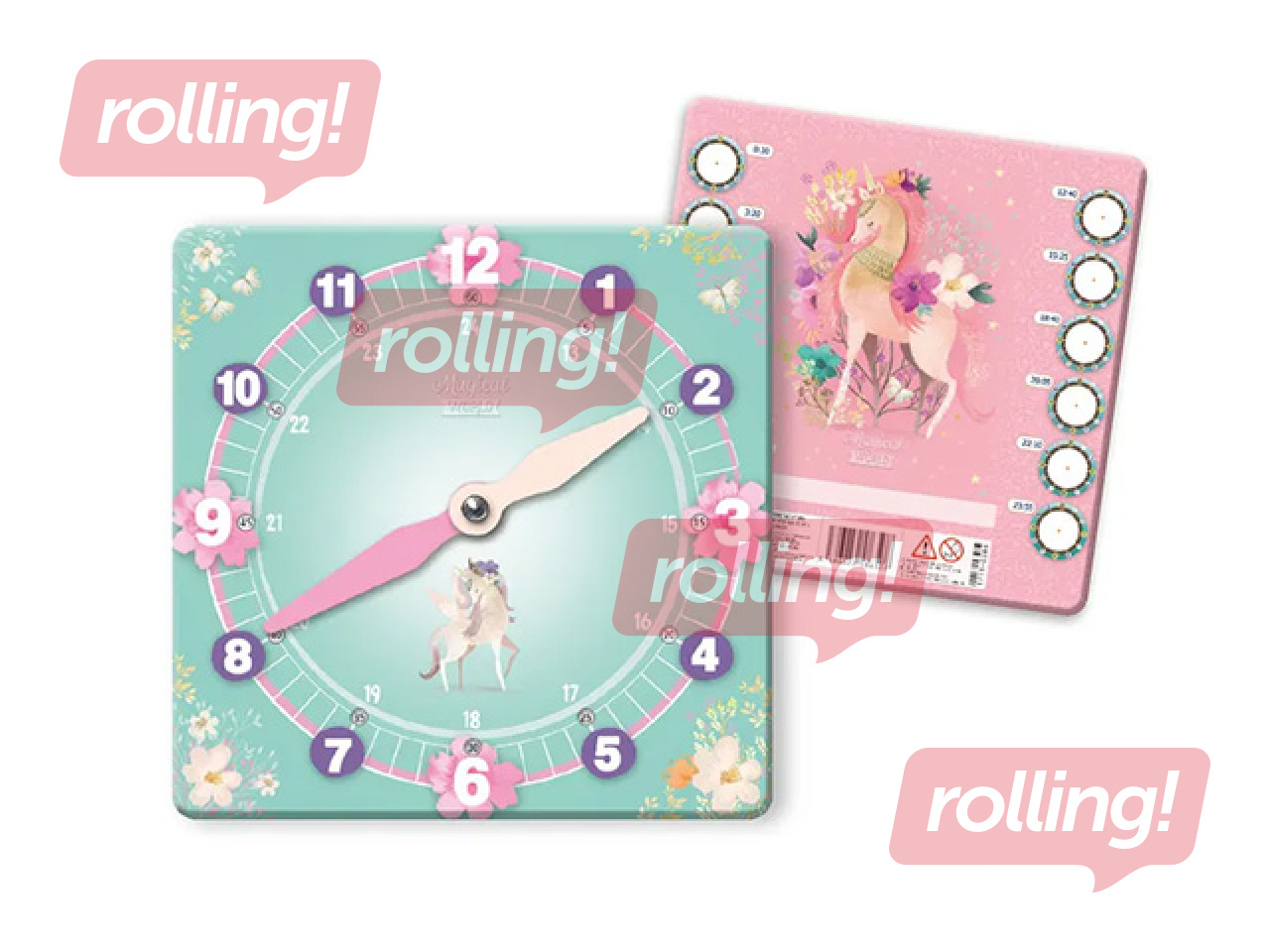 Papīra mācību pulkstenis Vienradzis