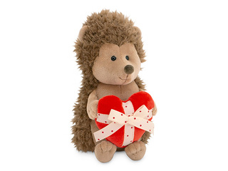 Soft toy Prickle the Hedgehog with heart, 25cm