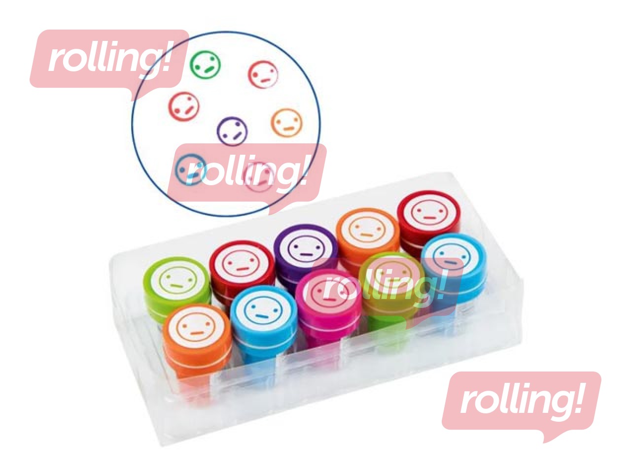 Stamps Faces Fiorello in PVC box, 10 pcs, Neutral