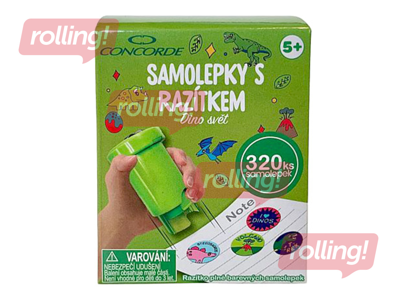 Dekoratīvā zīmoga - uzlīmju komplekts, Dino