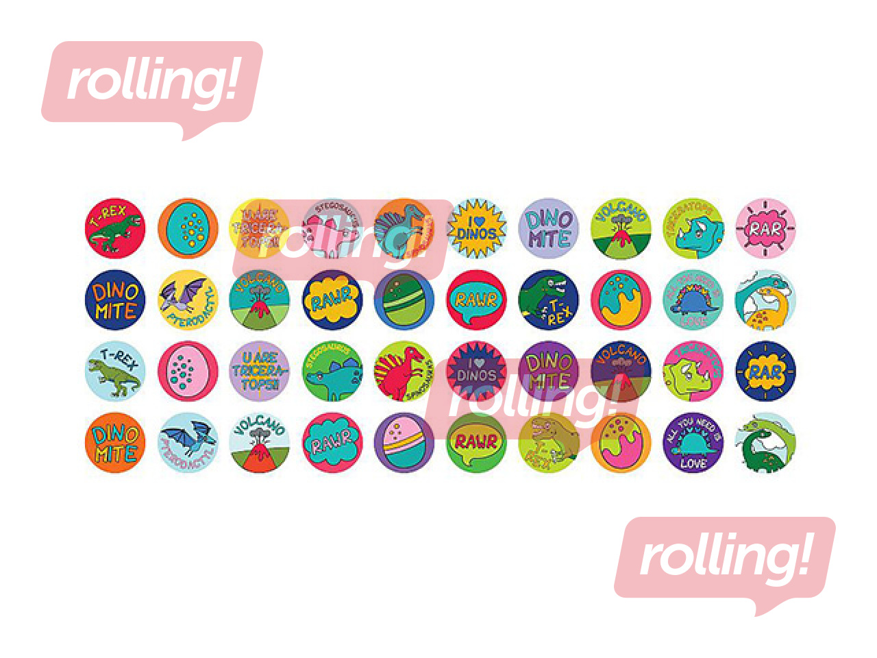Dekoratīvā zīmoga - uzlīmju komplekts, Dino