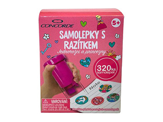 Dekoratīvā zīmoga - uzlīmju komplekts, Princess and Unicorn