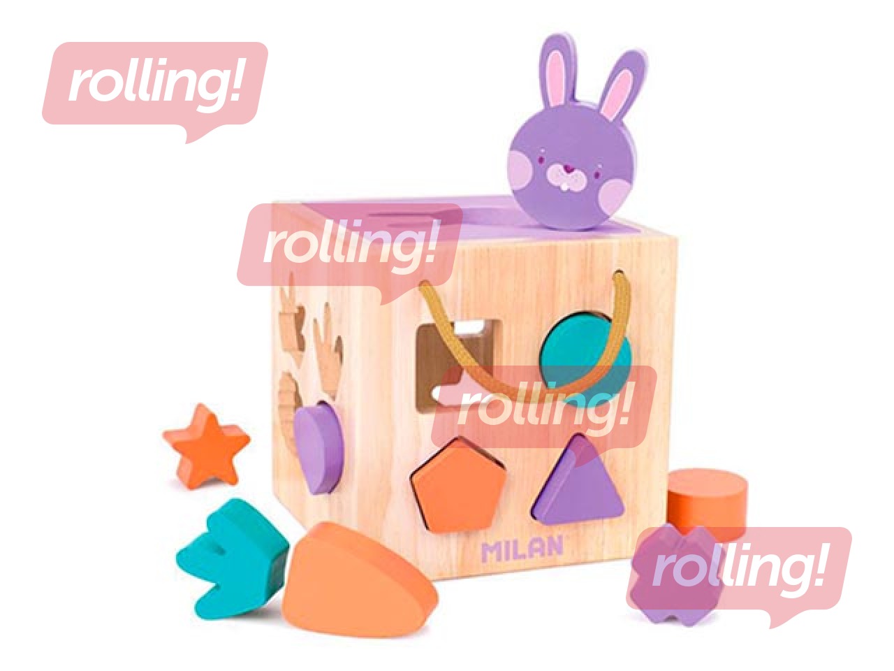 Развивающая деревянная игрушка Milan – Кубик Кролик.