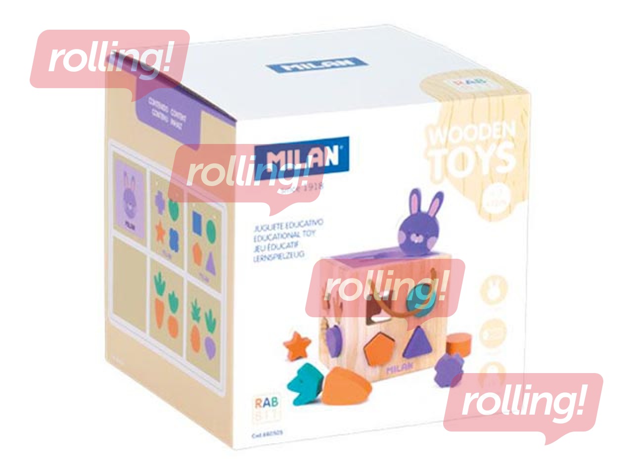 Развивающая деревянная игрушка Milan – Кубик Кролик.