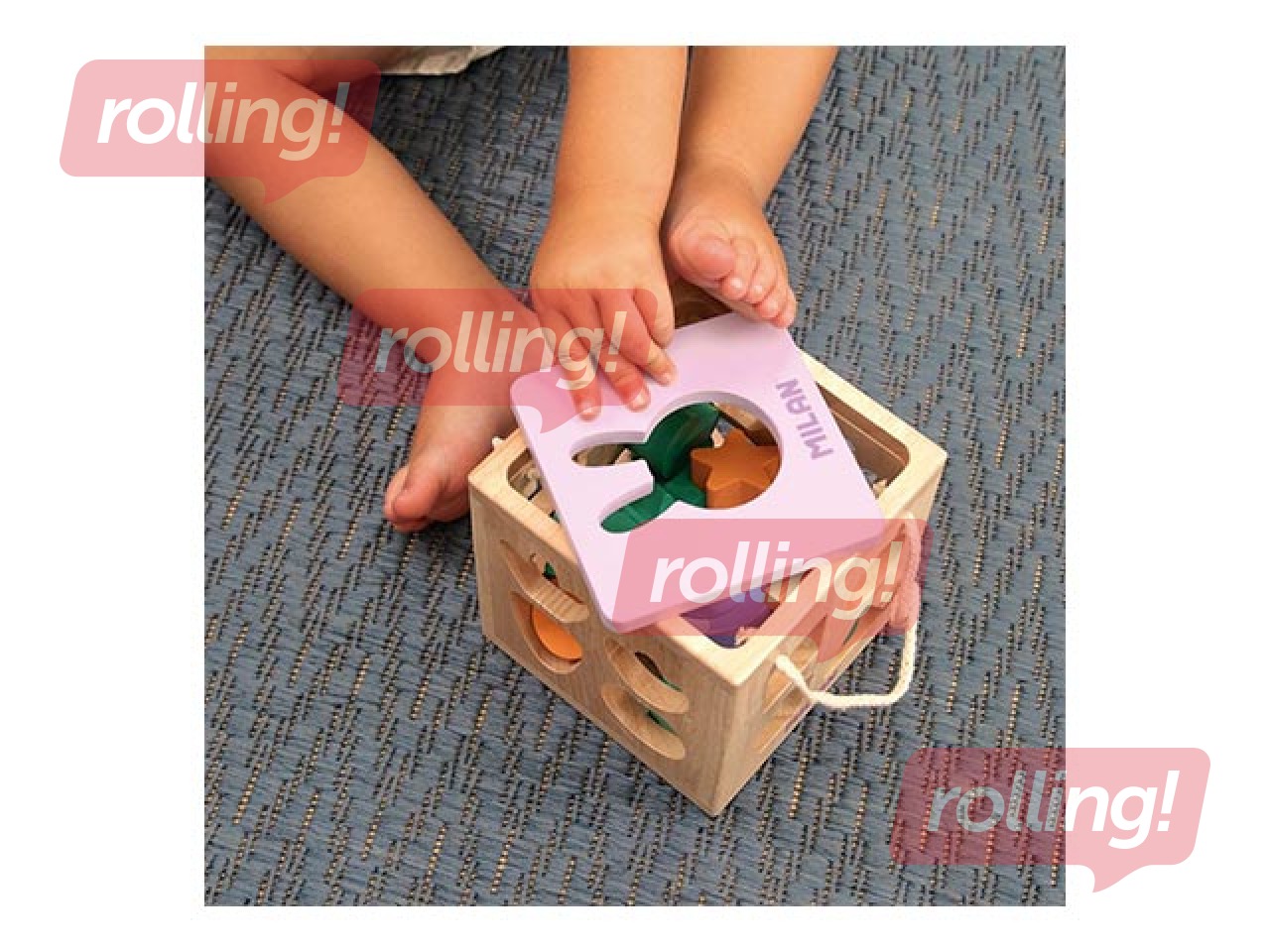 Развивающая деревянная игрушка Milan – Кубик Кролик.