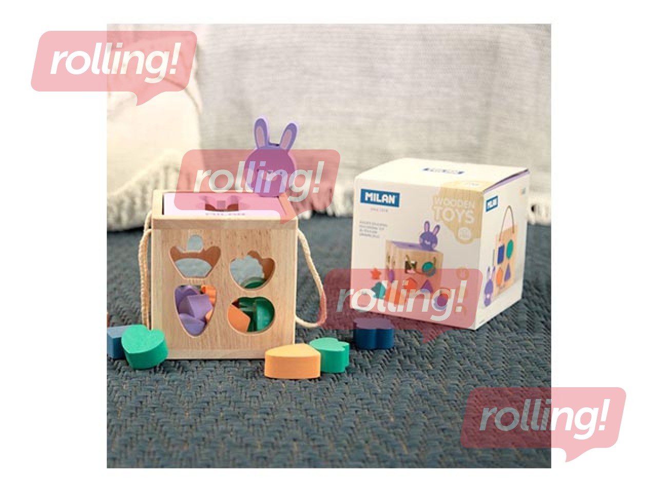 Развивающая деревянная игрушка Milan – Кубик Кролик.