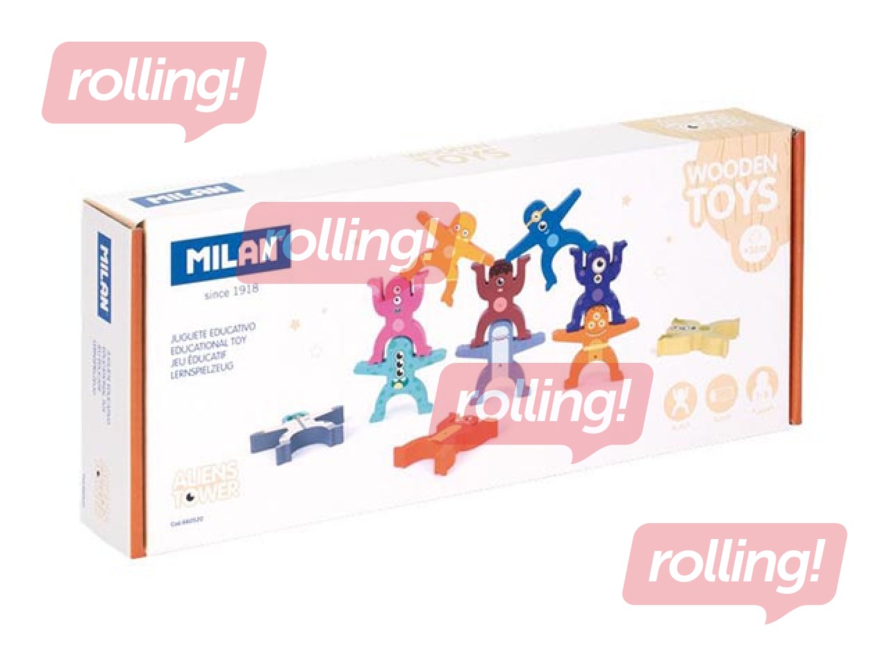 Развивающая деревянная игрушка Milan– Aliens Tower