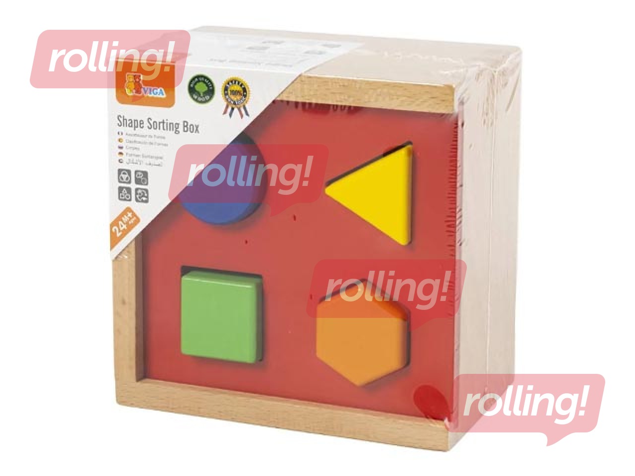 Attīstošā koka rotaļlieta, formu šķirotājs Viga