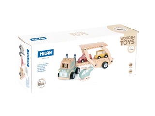 Attīstošā koka rotaļlieta Milan, Wheels on the road