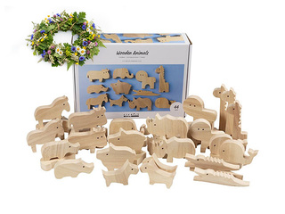 Koka figūras Wooden Animals - Farm and Safari +Līgo dāvana!