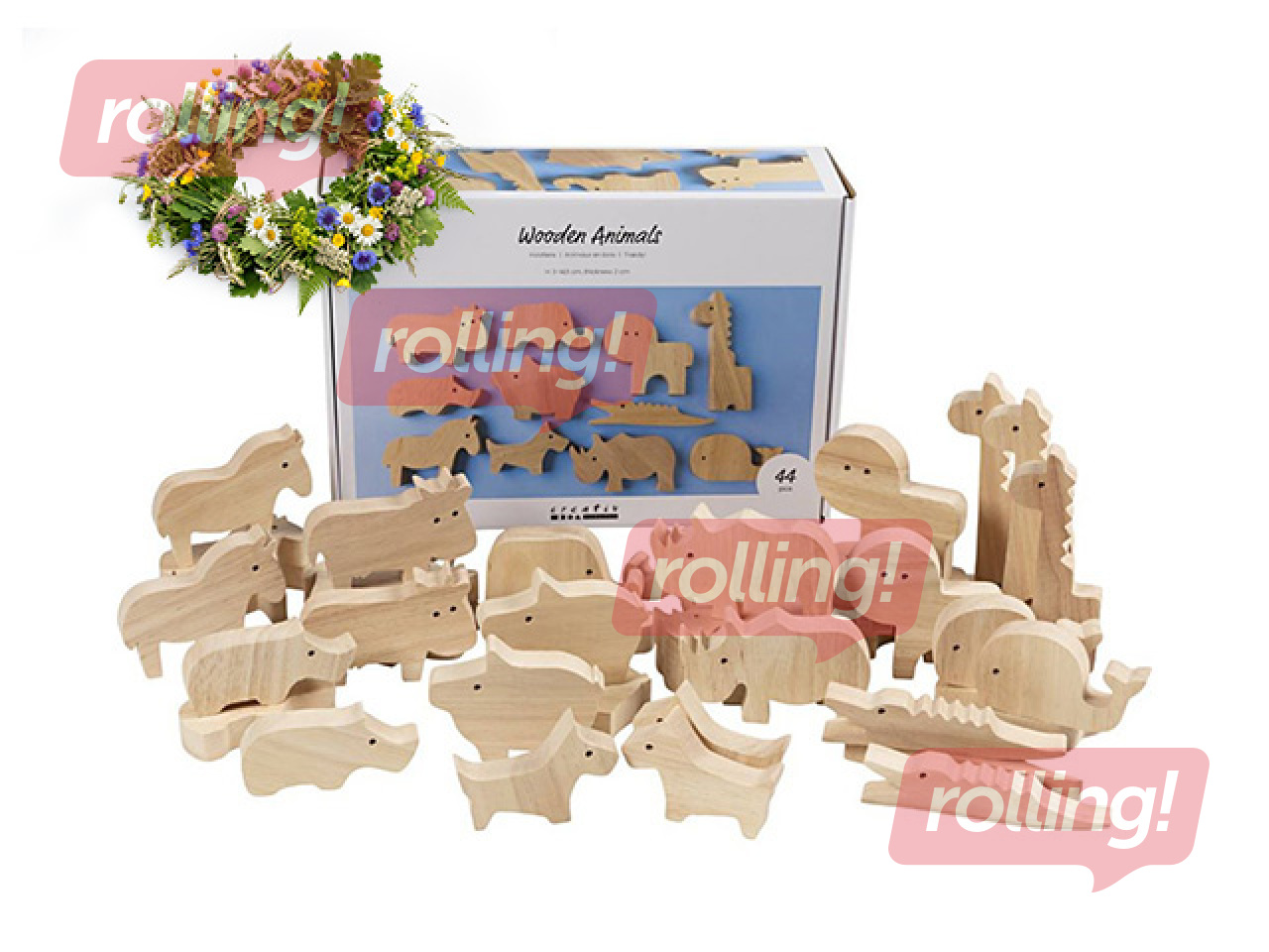 Koka figūras Wooden Animals - Farm and Safari +Līgo dāvana!