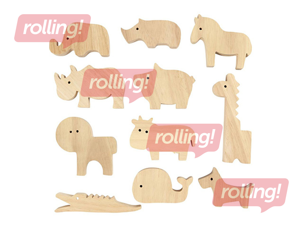Koka figūras Wooden Animals - Farm and Safari +Līgo dāvana!