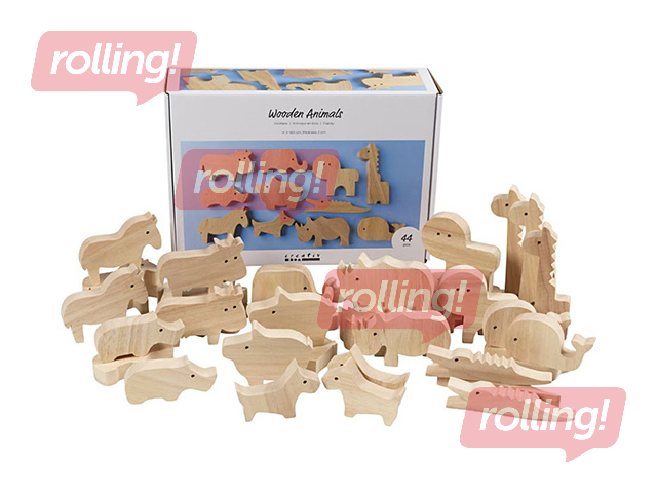 Puidust figuurid Wooden Animals - Farm and Safari