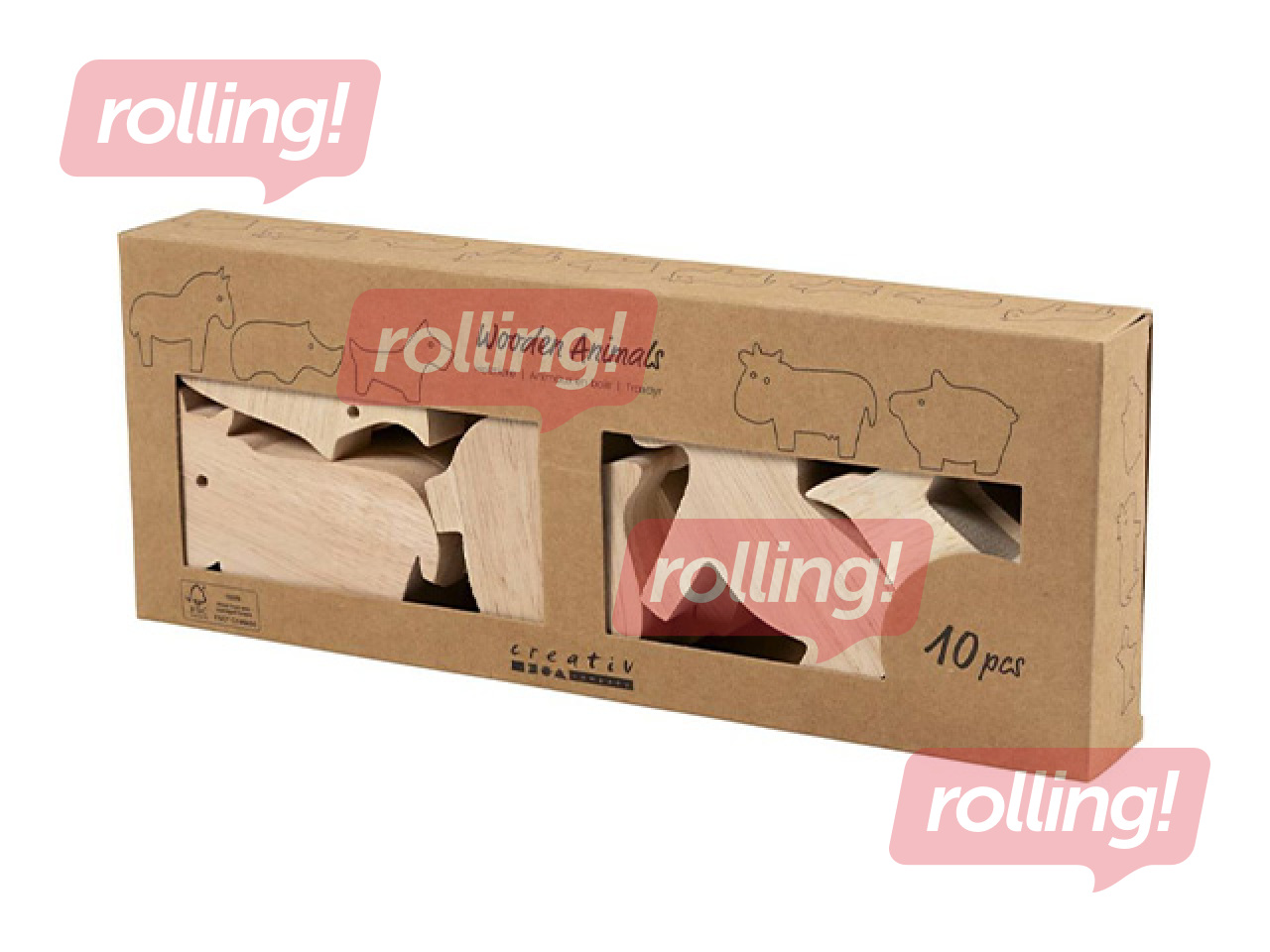 Puidust figuurid Wooden Animals - Farm