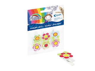 Dekoratīvie koka knaģīši Fiorello, ziedi, 6 gab.