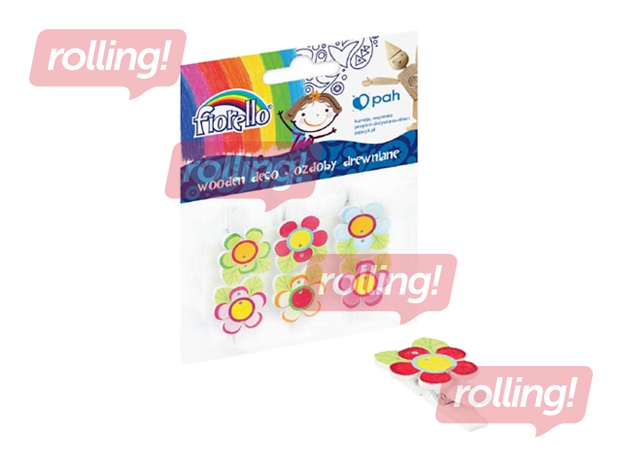 Puidust kaunistused Fiorello, lill, 6 tk.