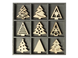 SALE Puidust kaunistused Christmas Trees, 45 tk.