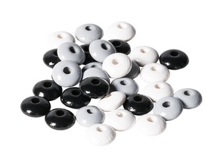 Деревянные бусины, 33 шт., черно-бело-серые, размер 10mm