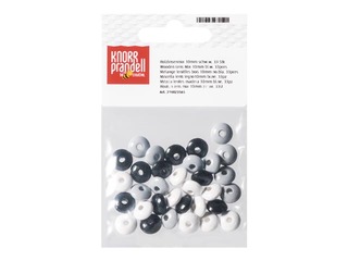 Wooden beads, 33 pcs., black-white-gray, 10mm 