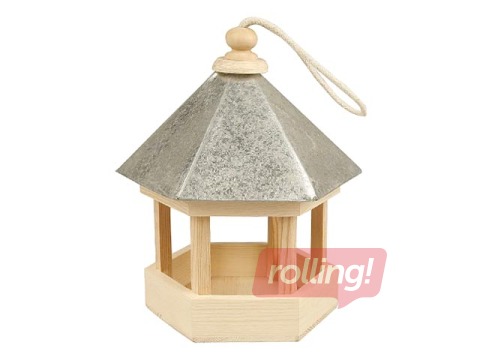 Bird table with zinc roof