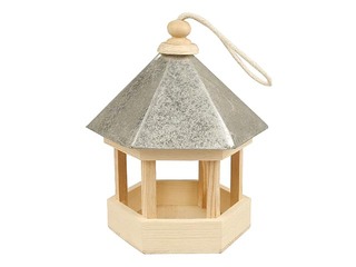 Bird table with zinc roof