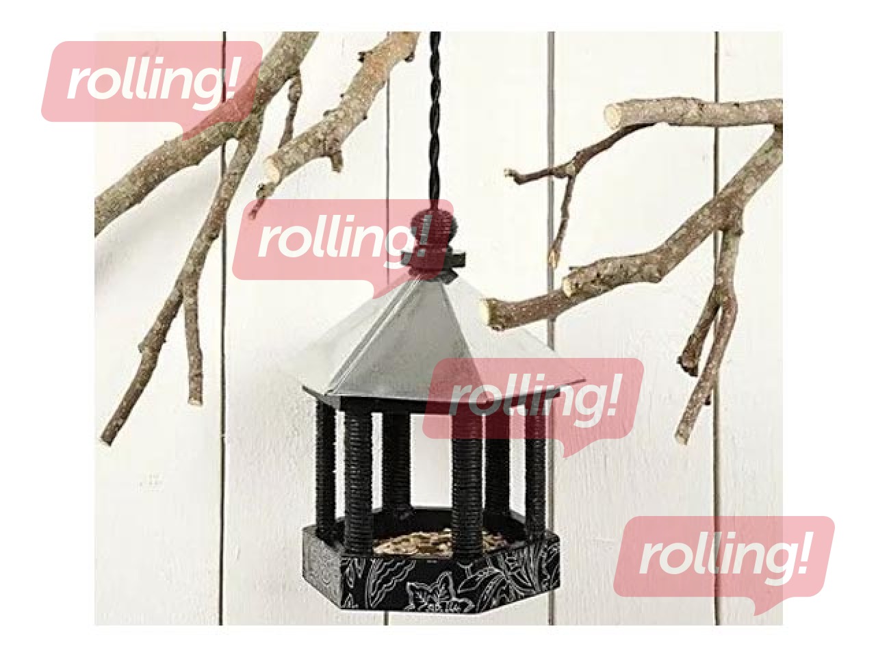 Bird table with zinc roof