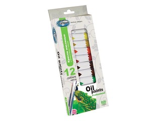 Oil paints 12col.x12ml in metal.tubes/box