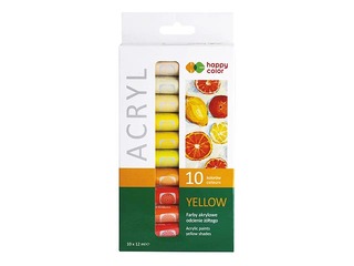 Akrila krāsas Happy Color 10kr.х12ml (tūbiņas), dzelteni toņi