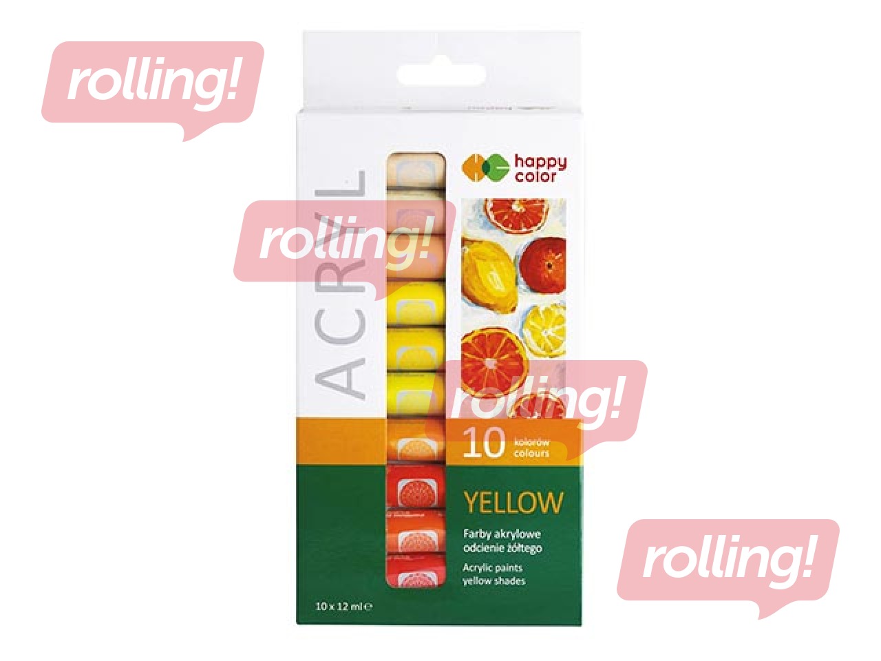 Akrila krāsas Happy Color 10kr.х12ml (tūbiņas), dzelteni toņi