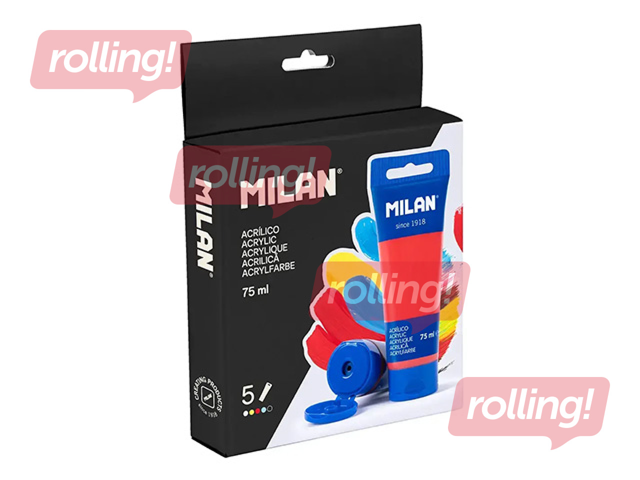 Akrila krāsas Milan, 75ml, 5 gab.