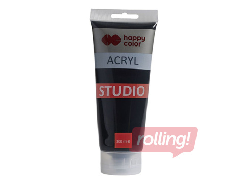Akrila krāsa Happy Color, Studio, melna, 200ml
