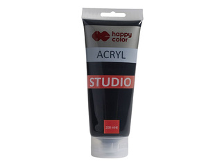 Акриловая краска Happy Color, Studio, черная, 200мл
