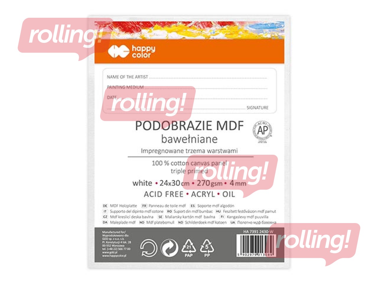 Холст Happy Color 24x30 см