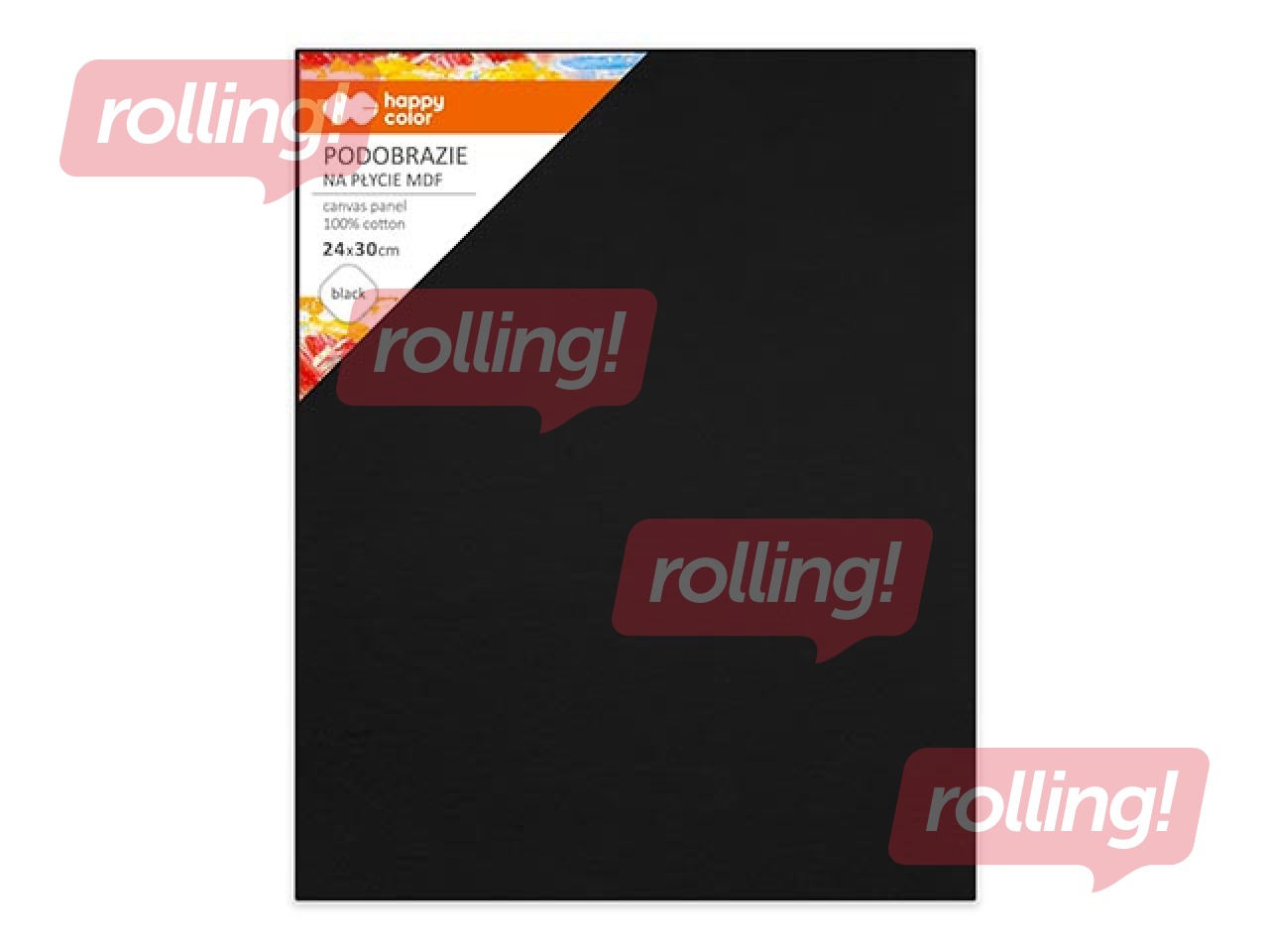 Audekls uz kartona Happy Color 24x30 cm, melns