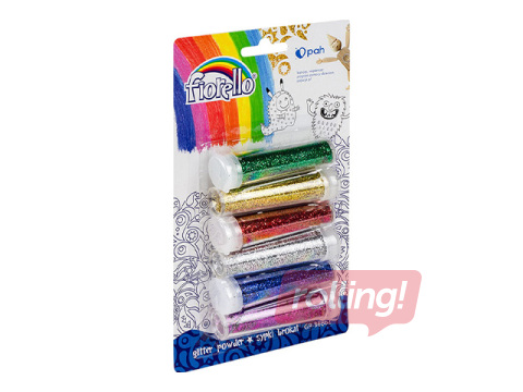 Decorative glitter, Fiorello, 6 x 6g, assorted colors