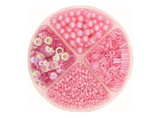 Pearls and sequins set 30g, pink