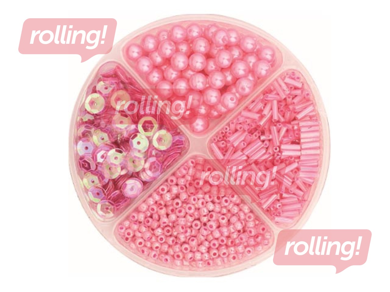 Pērlīšu un fliteru komplekts 30g, rozā