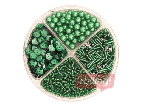 Pearls and sequins set 30g, green