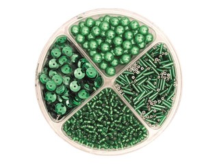 Pearls and sequins set 30g, green