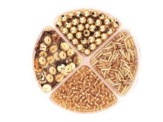 Pearls and sequins set 30g, gold