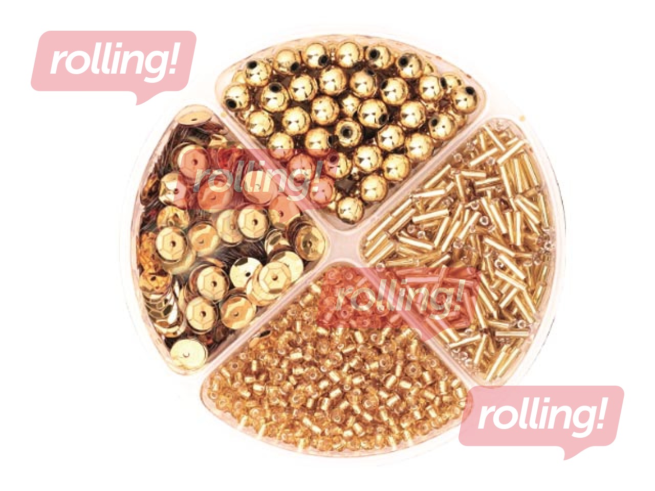 Pērlīšu un fliteru komplekts 30g, zelta