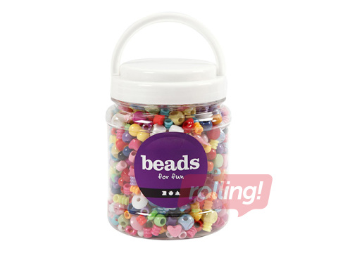Plastmasas pērlīšu izlase, dažādas krāsas, 700ml