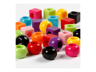 Plastic bead assortment, various colors, 1700ml