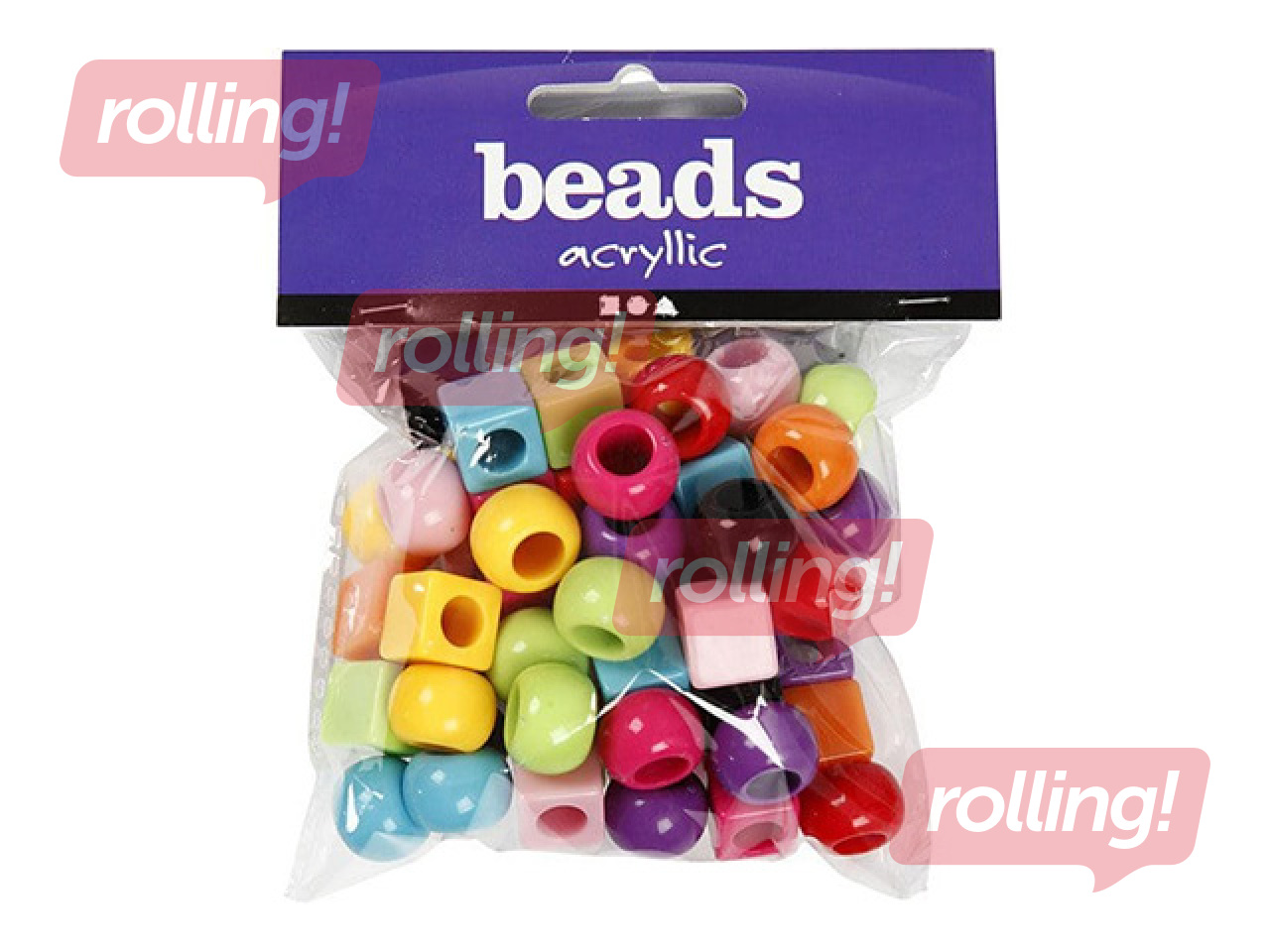 Plastmasas pērlīšu izlase, dažādas krāsas, 1700ml